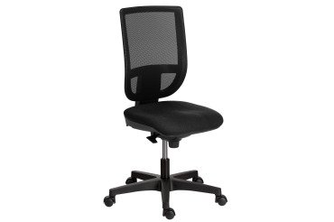 Office chair NAO fabric and mesh - height-adjustable backrest - with or without armrests - Synchronous Mechanism - Black feet