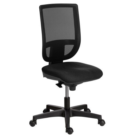 Office chair NAO fabric and mesh - height-adjustable backrest - with or without armrests - Synchronous Mechanism - Black feet