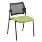 Visitor chair Yota, green seat back rest in black mesh structure