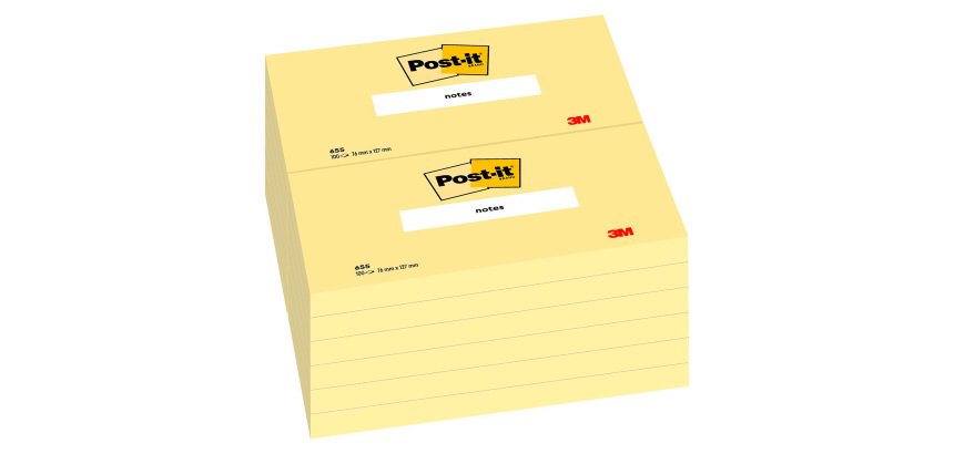 Notes repositionnables jaune classique Post-it 76 x 127 mm - bloc de 100 feuilles