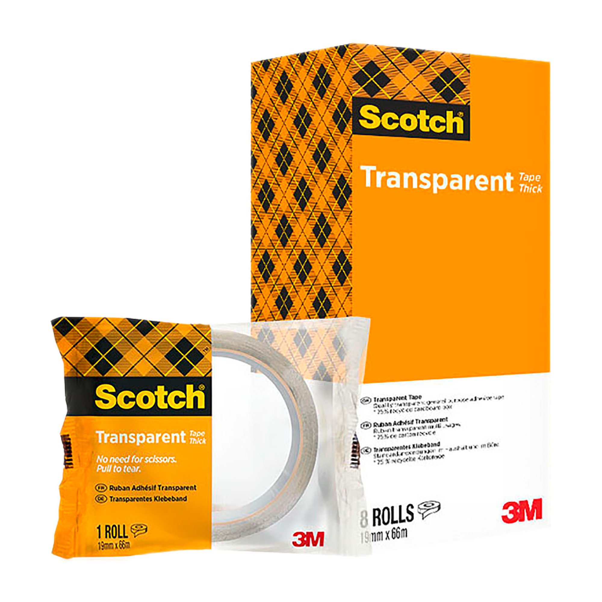 CINTA ADHESIVA 19X66 SCOTCH TRANSPARENTE 508 12 ROLLOS