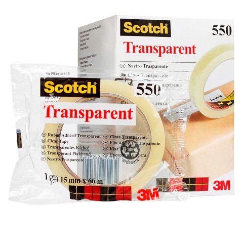 Cinta adhesiva Scotch 550 transparente de 19 x 66 mm