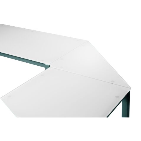 Angle de liaison pour bureau ou table de réunion Krystal plateau verre