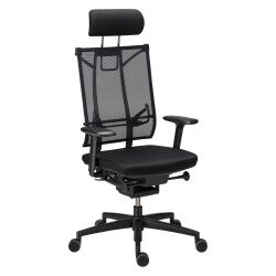 Chaise de bureau ergonomique SAIL - dossier maille, accoudoirs 4D, soutien lombaire et appui tête