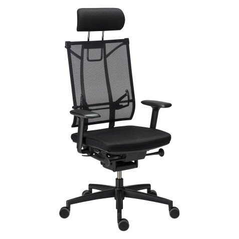 Chaise de bureau ergonomique SAIL - dossier maille, accoudoirs 4D, soutien lombaire et appui tête