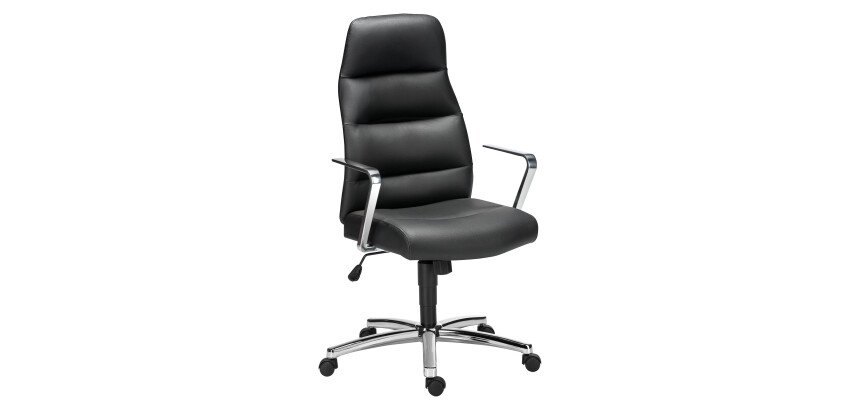Fauteuil en cuir noir Chairman