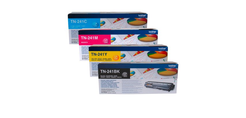 Brother TN241 pack 4 toners 1 black + 3 colors for laser printer 