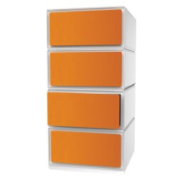 Cabinet easyBox 4 horizontal drawers orange