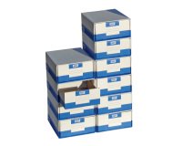 Boîte à archives A4 blanche-bleue avec tiroir - Lot de 10