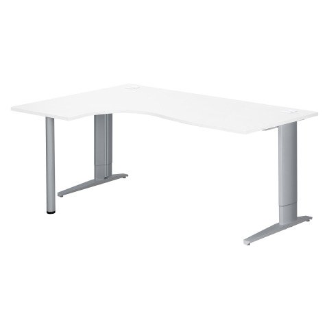 Mesa compacta Excellens An 180 cm Patas Regulables Metal Plus ala izquierda Blanco / Aluminio
