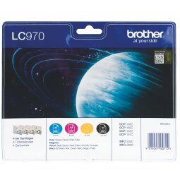 Pack of 4 cartridges Brother LC970 black + color