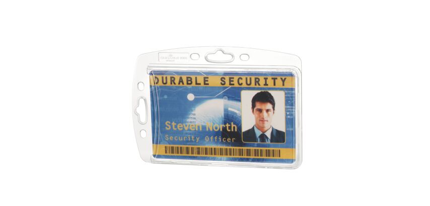 Badge rigide Durable sans pince clip 54 x 85 mm pour 1 carte - Boîte de 10