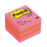 Bloc cube repositionnable couleur rose Post-it 51 x 51 mm - bloc de 400 feuilles
