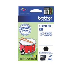 Brother LC22UBKXL cartucho original negro de alta capacidad (2400 páginas)
