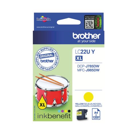 Brother LC22UY XL cartucho original amarillo de alta capacidad (1200 páginas)