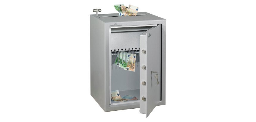 Coffre fort dépôt de fonds à levier Hartmann 77 litres serrure à clé