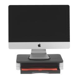 Support écran design 2 tiroirs