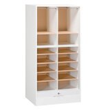 Double wooden tambour cabinet H 140 cm