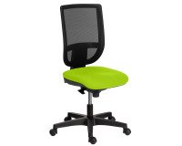 Chaise de bureau NAO tissu non feu et maille, dossier réglable en hauteur, avec ou sans accoudoirs, mécanisme synchrone, pieds noirs