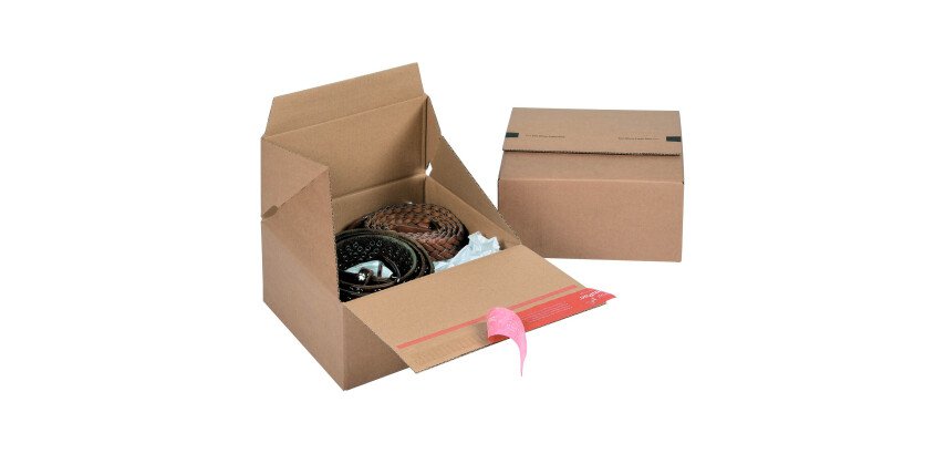 Automatic bottom shipping box with self-sealing ColomPac® Eurobox
