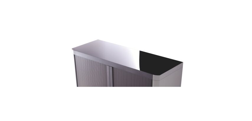 Armario de oficina poliestireno desmontable Easy Office Alt. 104 x An.110 cm Negro Puerta persiana 
