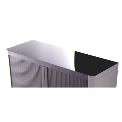 Armario de oficina poliestireno desmontable Easy Office Alt. 104 x An 110 cm Negro Puerta persiana Negro