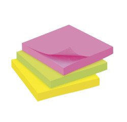 Pack de 12 notas reposicionables colores Bruneau 75 x 75 mm - Bloc de 100 hojas + 12 GRATIS 