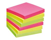 Notes repositionnables couleurs assorties Bruneau 75 x 75 mm - bloc de 100 feuilles