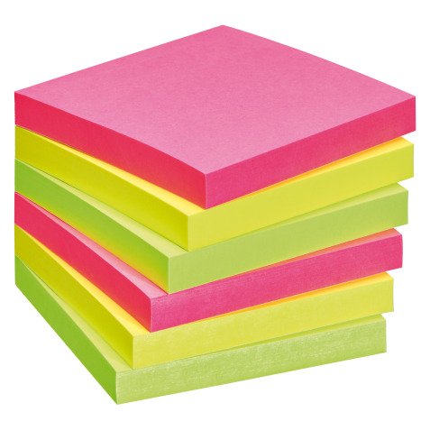 Notes repositionnables couleurs assorties Bruneau - bloc de 80 ou 100 feuilles