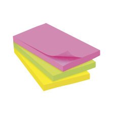 Notes repositionnables couleurs assorties Bruneau - bloc de 80 ou 100 feuilles