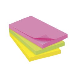 Notes repositionnables couleurs assorties Bruneau - bloc de 80 ou 100 feuilles