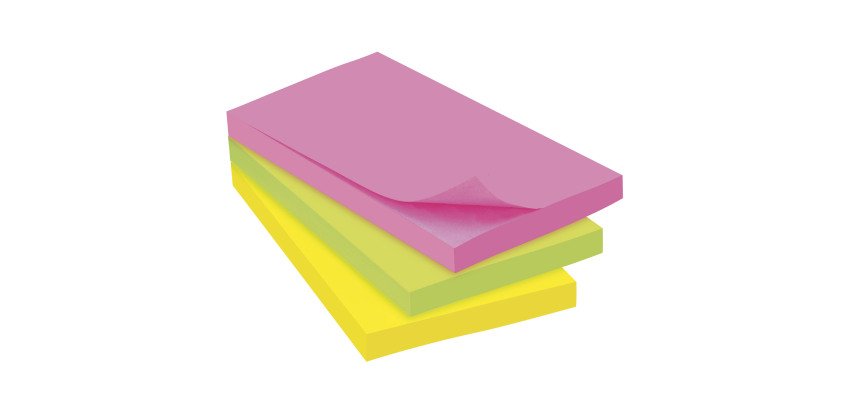 Notes repositionnables couleurs assorties Bruneau - bloc de 80 ou 100 feuilles en 1 couleur