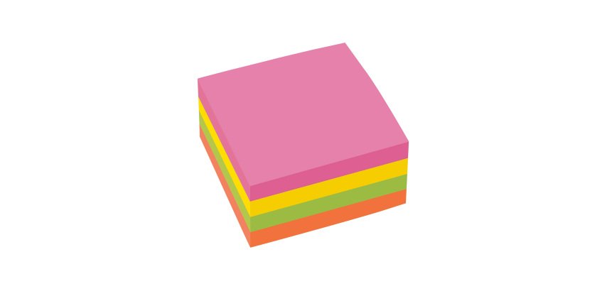 Repositionable Neon Cube Block Bruneau 75 x 75 mm - block of 400 sheets