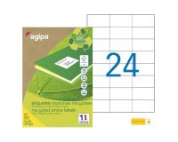 Étiquettes adresses recyclées 70 x 37 mm Agipa 101187 - Boîte de 2400