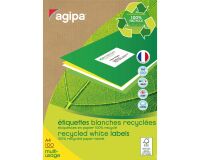 Etiquettes adresses recyclées 105 x 37 mm Agipa 101190 - Boîte de 1600