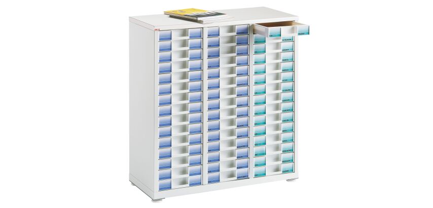 Comptoir Panaclen équipée de 45 tiroirs 6 cm