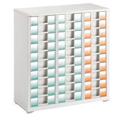 Weiße Fächerschrank Clen 3 Reihen 30 Schubladen 9 cm