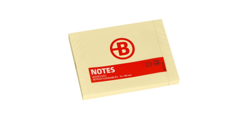 Notes repositionnables jaunes Bruneau - bloc de 100 feuilles