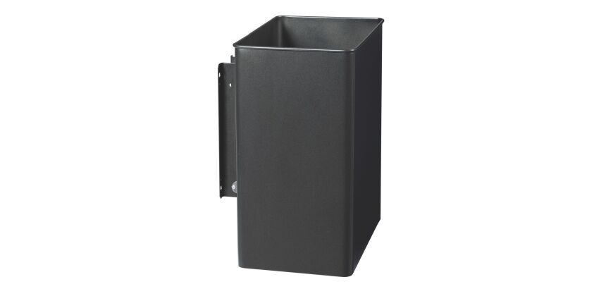 Corbeille murale 27 litres Rossignol rectangulaire extérieur pivotante gris manganèse