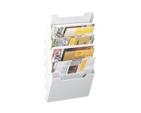Expositor horizontal de pared de plástico de 6 compartimentos Exacompta