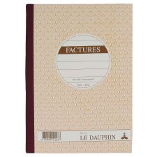 Cahier de facture Manifold Le Dauphin autocopiant 14,8 x 21 cm 50 pages triple exemplaires