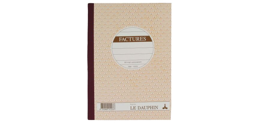 Cahier de facture Manifold Le Dauphin autocopiant 14,8 x 21 cm 50 pages triple exemplaires