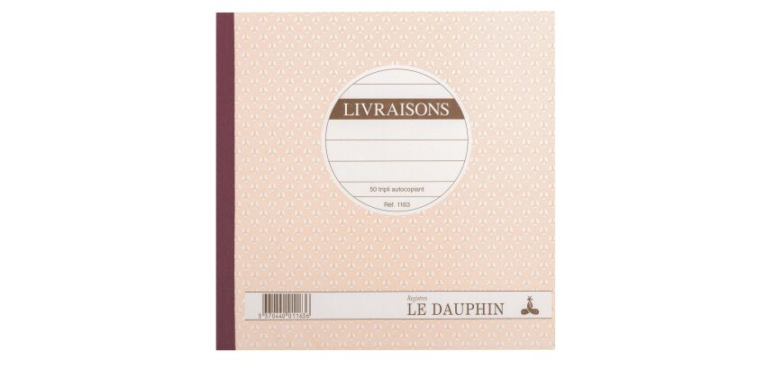 Cahier de livraison Manifold Le Dauphin autocopiant 21 x 21 cm 50 pages triple exemplaires