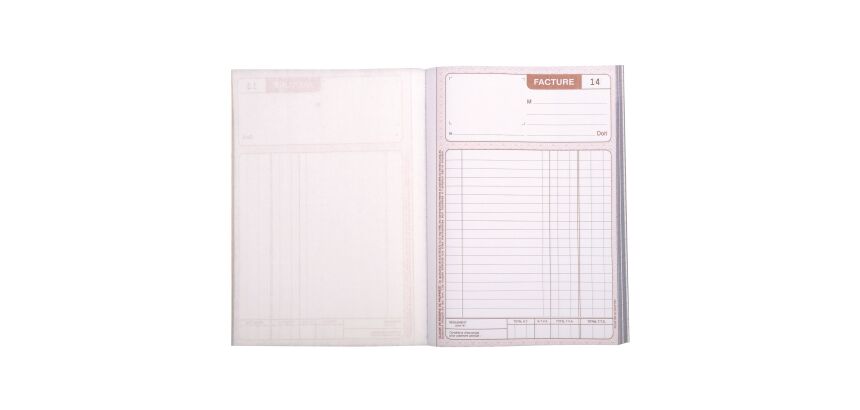 Cahier de facture Manifold Le Dauphin autocopiant 14,8 x 21 cm 50 pages double exemplaires