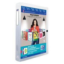 Chemise box translucide Polyvision personnalisable OXFORD 24 x 32 cm dos 4 cm couleur