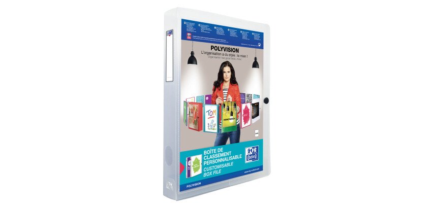 Carpeta de proyecto translúcida personalizable Polyvision Oxford Elba 24 x 32 cm lomo 4 cm