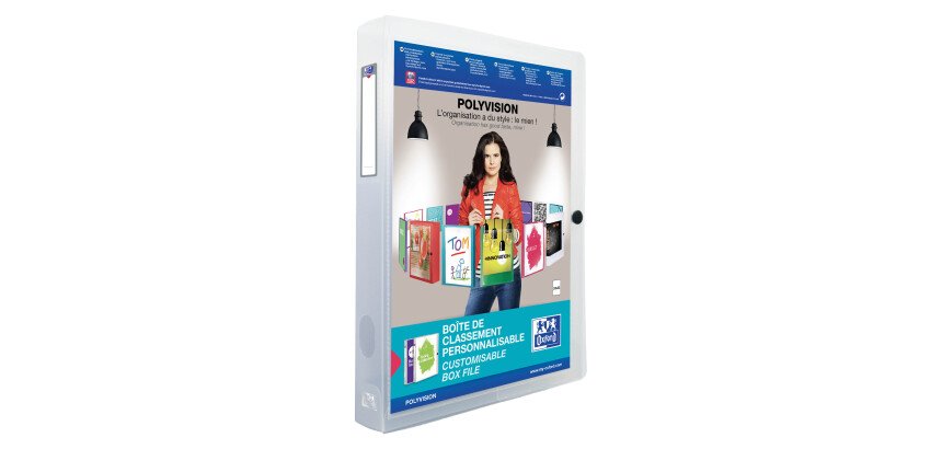 Carpeta de proyecto translúcida personalizable Polyvision Oxford Elba 24 x 32 cm lomo 4 cm