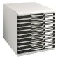 Exacompta Modulo 10 Drawer Filing System Light Grey, Black Polystyrene, Plastic 28.8 x 35 x 32 cm
