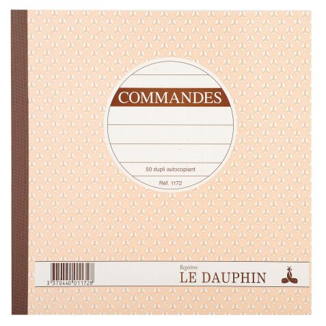 Cahier de commande Manifold Le Dauphin autocopiant 50 pages double exemplaires