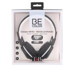 Casque filaire pliable be-color blanc/noir